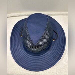 Navy Blue Yafeng Navy Mesh Unisex Cowboy Hat with Chin Strap